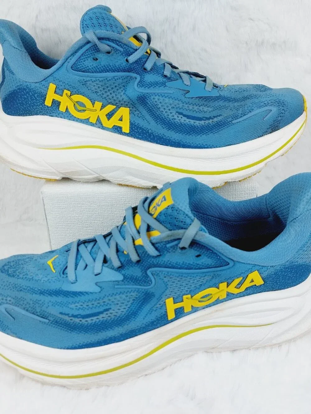 Hoka One One Men's Alipne Blue Foggy Night Clifton 10 Running Shoes Size 9D
